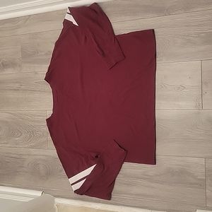 AUTHENTIC AMERICAN HERITAGE Maroon Striped Long Sleeve Size Large